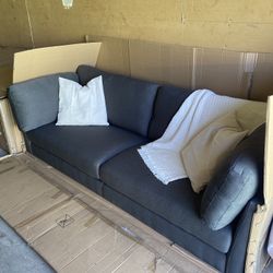 Brand New High quality Sofa 92in Couch Dark Grey Fabric 