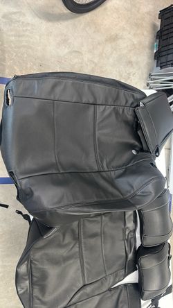 Black Leather Car Seat Covers Set