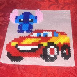 Fuse Bead Pixel Art Keychains - Lightning McQueen, Stitch, Custom Orders