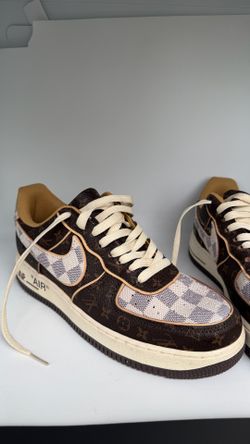 Louis Vuitton x Nike Air Force 1 Low Virgil Abloh LV Monogram Damier Azur Rare