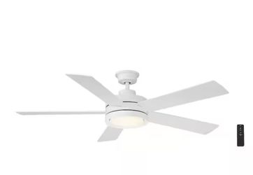 Baxtan 56 in White Ceiling Fan with LED Light