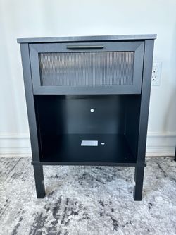 Set of 2 identical black nightstands