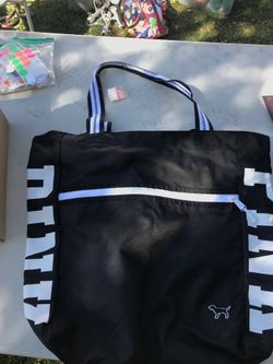 Pink Victoria Secret Tote black