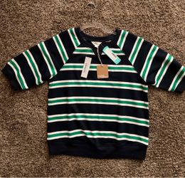 Market & Spruce Striped Short-Sleeve Sweatshirt