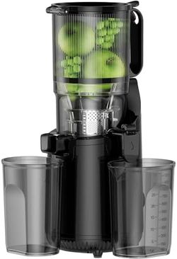 Amumu Cold Press Juicer, 250W Slow Masticating Juicer, 5.3" Wide Feed Chute, Easy Clean, BPA-Free