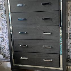 Gray And Silver Dresser