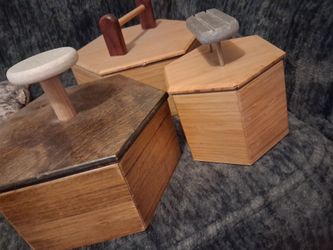 Handmade Wooden Hexagonal Box Set