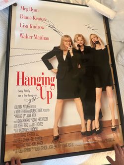 Rare “Hanging Up” Cast Signed Movie Poster – Diane Keaton, Meg Ryan, Lisa Kudrow & Nora Ephron – Framed – Authenticity Eligible