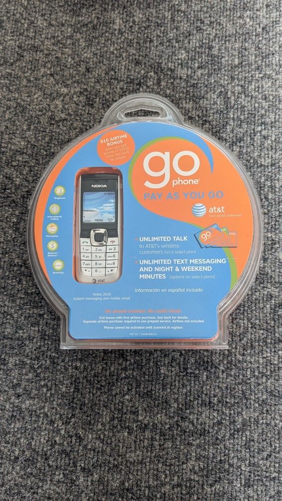 NEW SEALED AT&T Nokia 2610 Go Phone