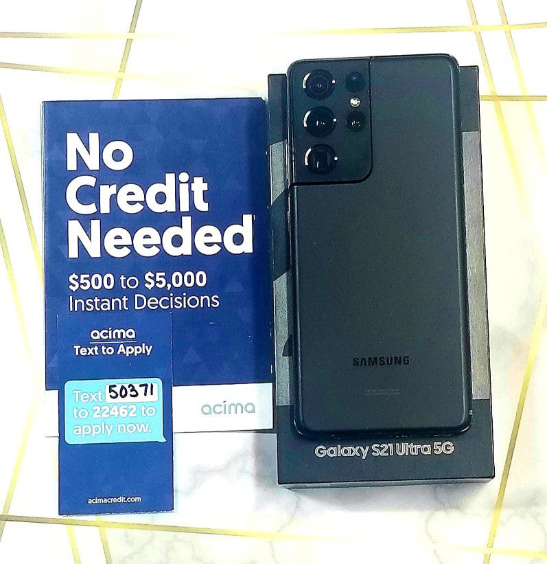 Samsung Galaxy S21 Ultra 5G 128gb UNLOCKED . NO CREDIT CHECK $1 DOWN PAYMENT OPTION  3 Months Warranty * 30 Days Return *