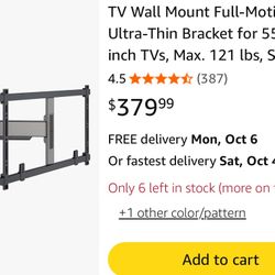 Vogel's TVM 5845 Full-Motion Ultra-Thin TV Wall Bracket for 55-100 inch TVs, Max. 121 lbs, Swivels
