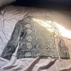 Snake Print Long Sleeve Shirt
