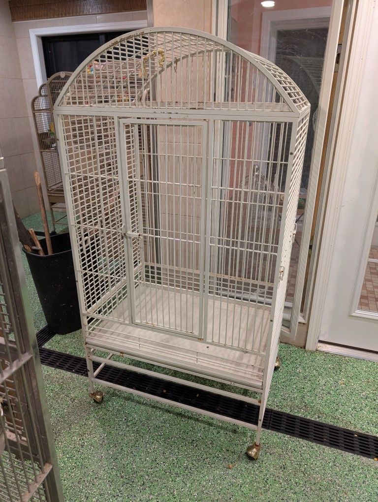White Parrot Cage