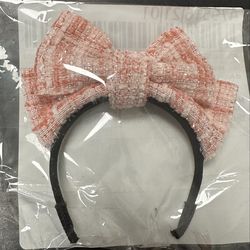 LABUBU Headband with Big Pink & White Bow