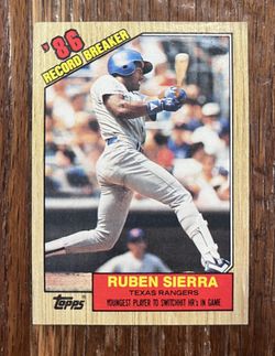 Ruben Sierra Texas Rangers '86 Record Breaker #6 1987 Topps Baseball