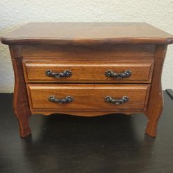 vintage wood jewelry box with drawers