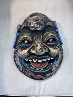 Hand-carved wooden mask