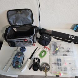 NEW Daiwa Fishing Bundle - Daiwa BG Spinning Reel, Daiwa Ardito-TR Travel Casting Rod, And Tons Of Extras!