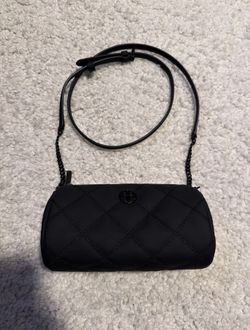 Tory Burch Willa Quilted Chain Shoulder Bag Black Faux Leather Authentic