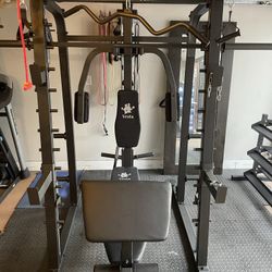 Vesta Fitness Smith Machine 2001 w/Bench Attachment | 230lb Bumpers Weights | 7ft Olympic Bar | Fitness | Gym Equipment | FREE DELIVERY 🚚 