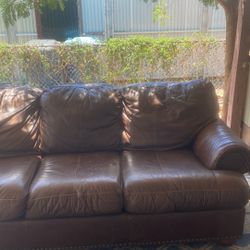 Brown leather Couch 