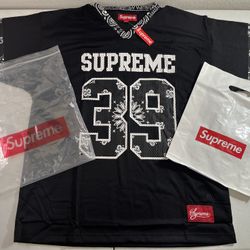 Supreme Jersey Black& White 39 Bandana FootBall Size M