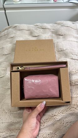 COACH Boxed Essential Small Zip Around Card Case Dusty Pink CCH31B B/DP NWT NIB