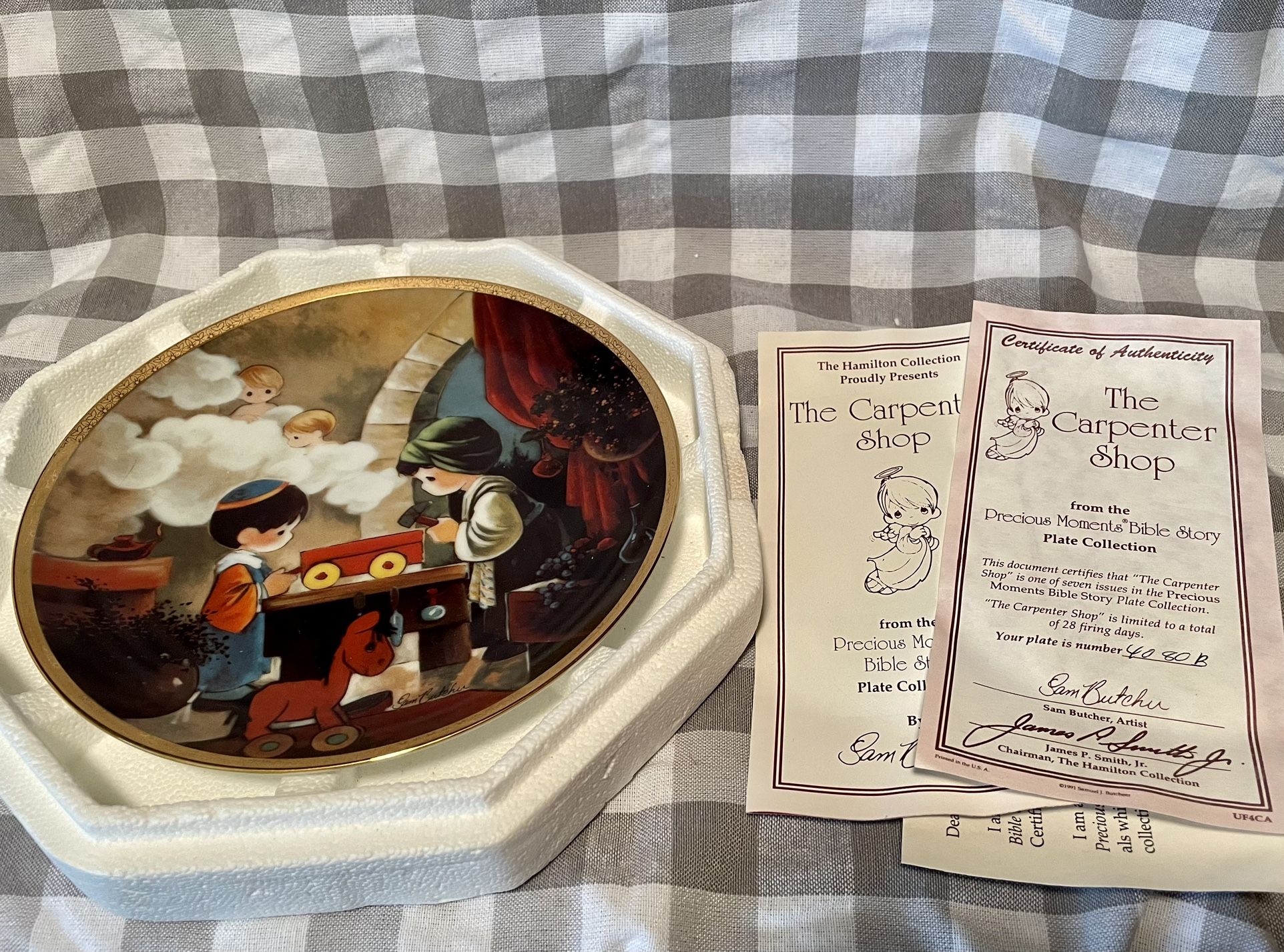 “The Carpenter Shop” from the Precious Moments Bible Story plate collection