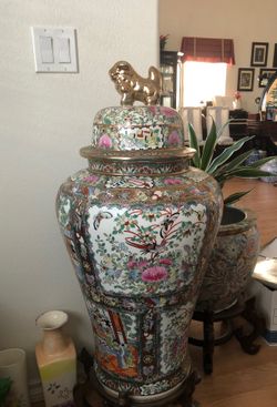 Tall vase with stand