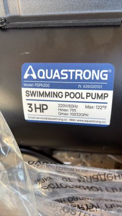 Brand new AquaStrong PSPN300 pool pump 3HP