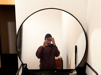 Large Round Wall Mirror Black Frame