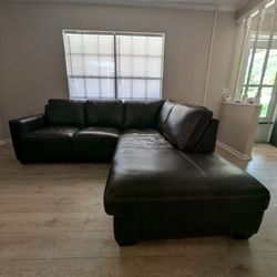 Leather Couch Sectional - Excellent Condition 