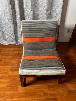 Set of 2 Wood Lounge Accent Chairs w/ Cushions