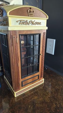 Vintage British style Telephone Booth Decorative Cabinet Radio!18