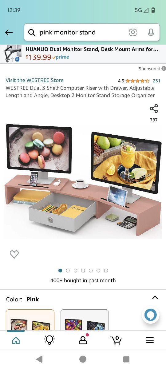 Pink Computer Monitor Stand 