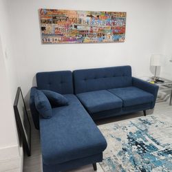 Stylish Blue Sectional Couch