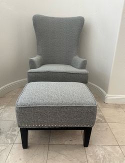 New large accent chair or lounge chair with ottoman and pillow New large accent chair or lounge chair with ottoman and pillow
