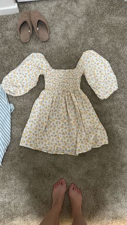 XS beige floral dress