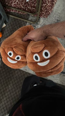 Poop Emoji Plush Slippers