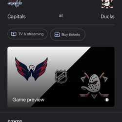 Ducks Vs Captials 12/5/25 