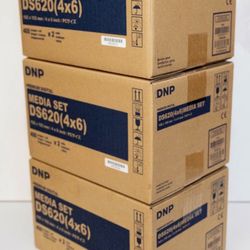 Lot Of 3 DNP DS620 4x6 Photo Printer Roll Media - 2 Rolls Per Box SEALED