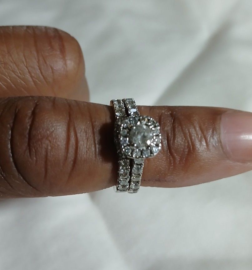 Diamond And White Gold Wedding Set 