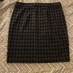 Vintage Ann Taylor Loft Houndstooth Mini Pencil Skirt 8