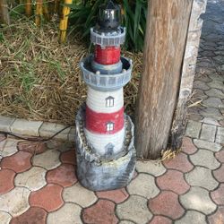 Large Lighthouse Fountain Solar Light Too Plus Another Fountain