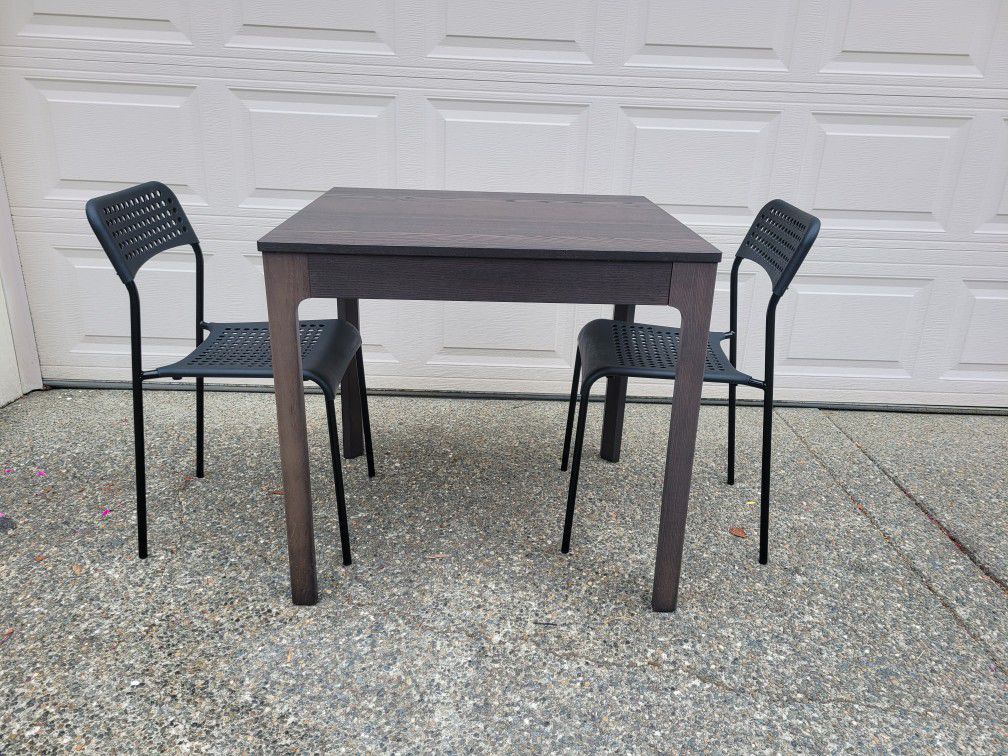 Ekedalen Extendable Table And 2 Adde Chairs 