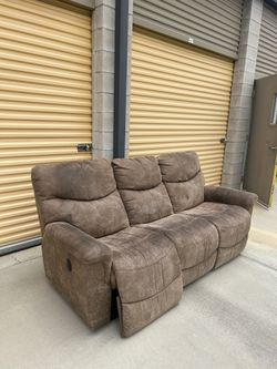 Brown Leather 3 Seat Couch Free Delivery 