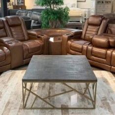 3 Piece Chocolate Backtrack Power Reclining Leathe Sectional / Couch/ Living Room Set 🔥🔥🔥
