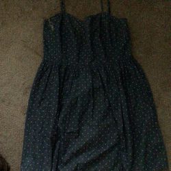 XL Dotted Chambray Smock Dress