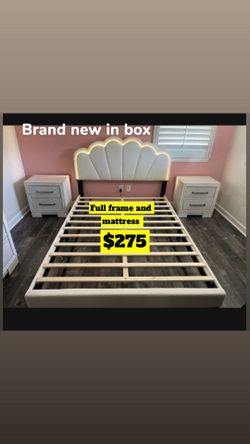 Full size bed frame and mattress included