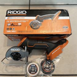 Ridgid 18V SubCompact Brushless Cordless 3 in. Multi-Material Saw (Tool Only) with (2) Cutting Wheels
